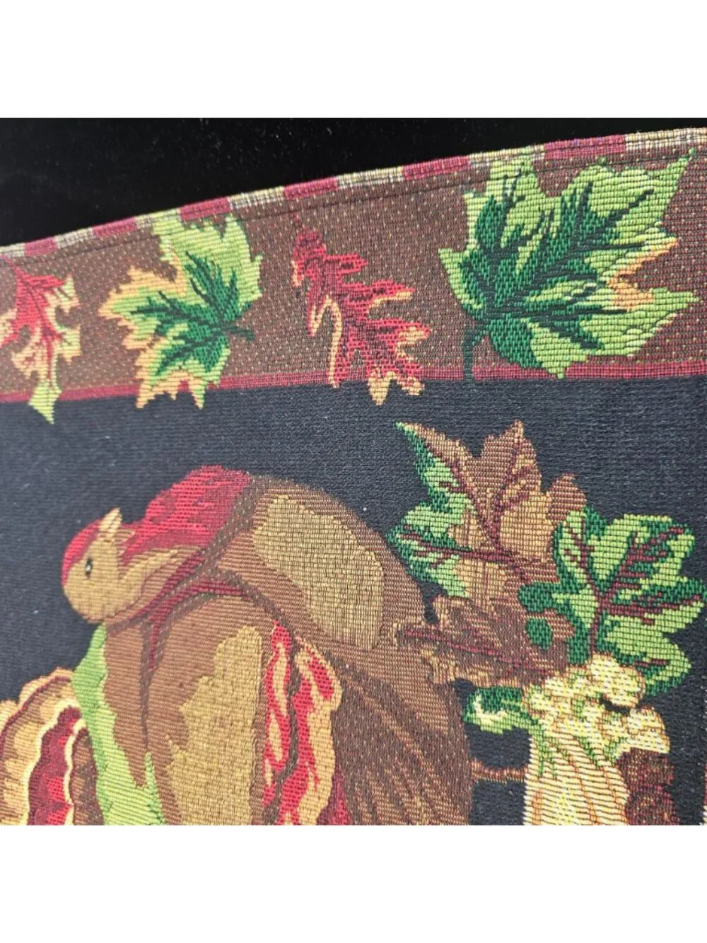 Thanksgiving Turkey Tapestry Placemats Set Of 4 Autumn Leaves Festive Dining Tab